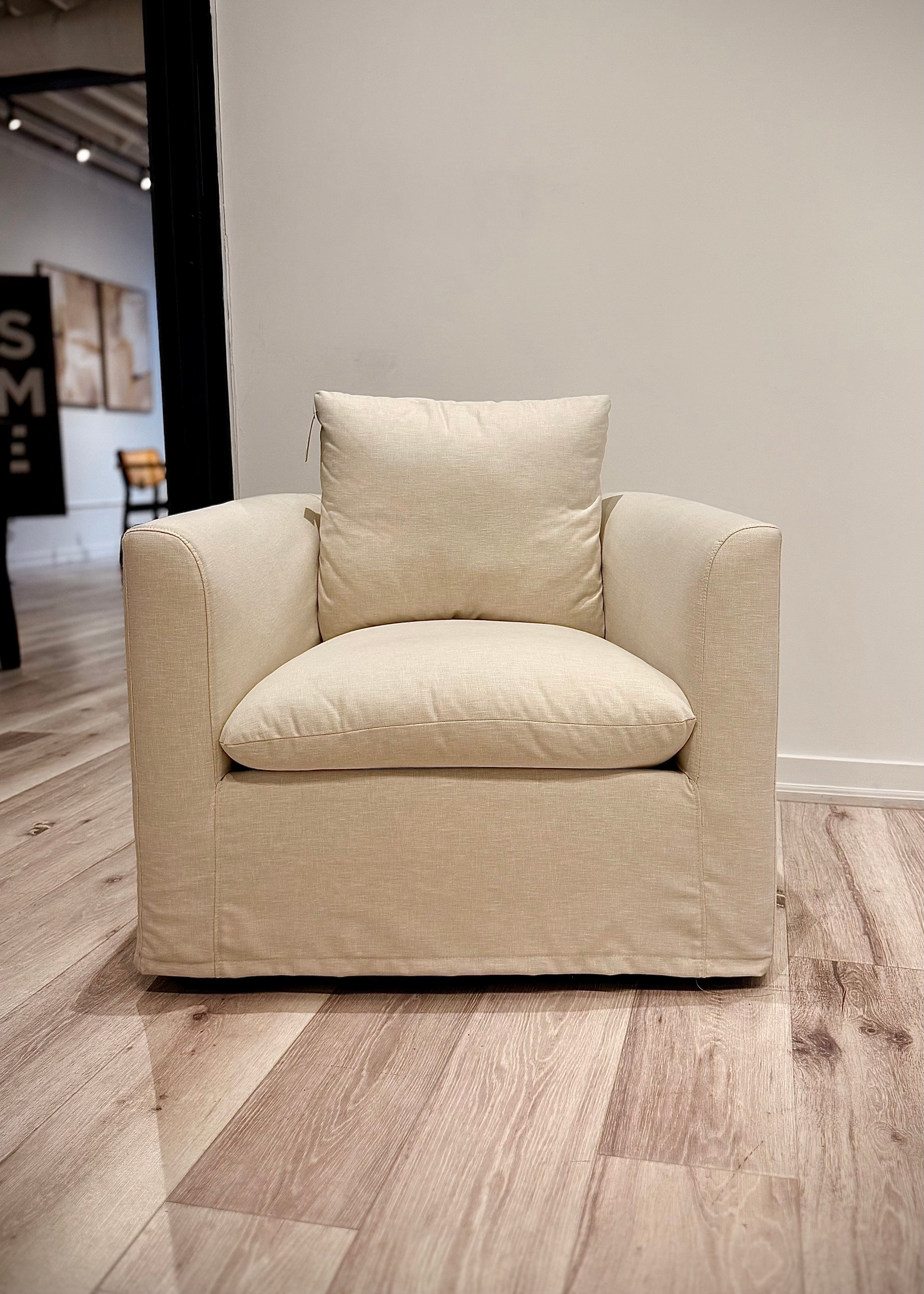 Eden Slipcover Swivel Chair (Custom)
