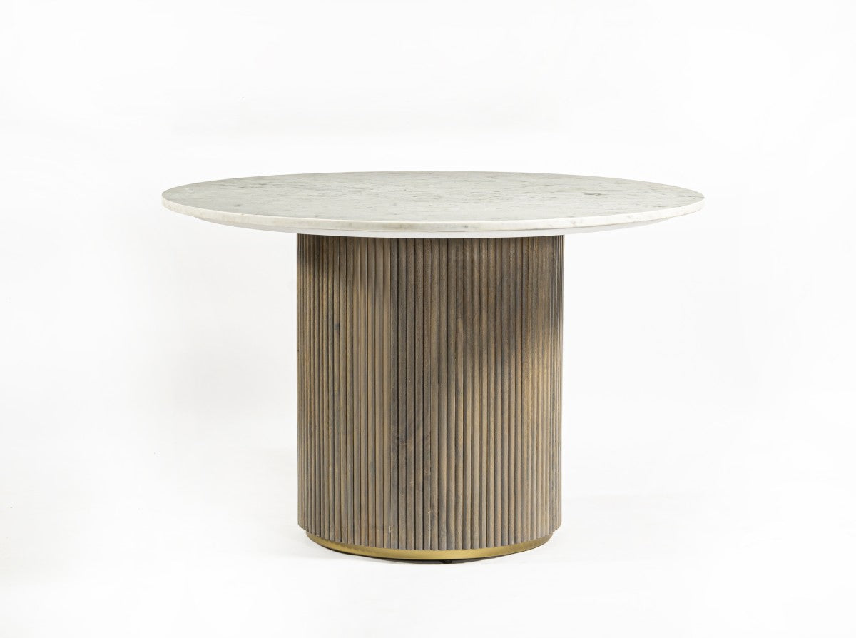 Stratford Dining Table - White Marble/Grey Wash