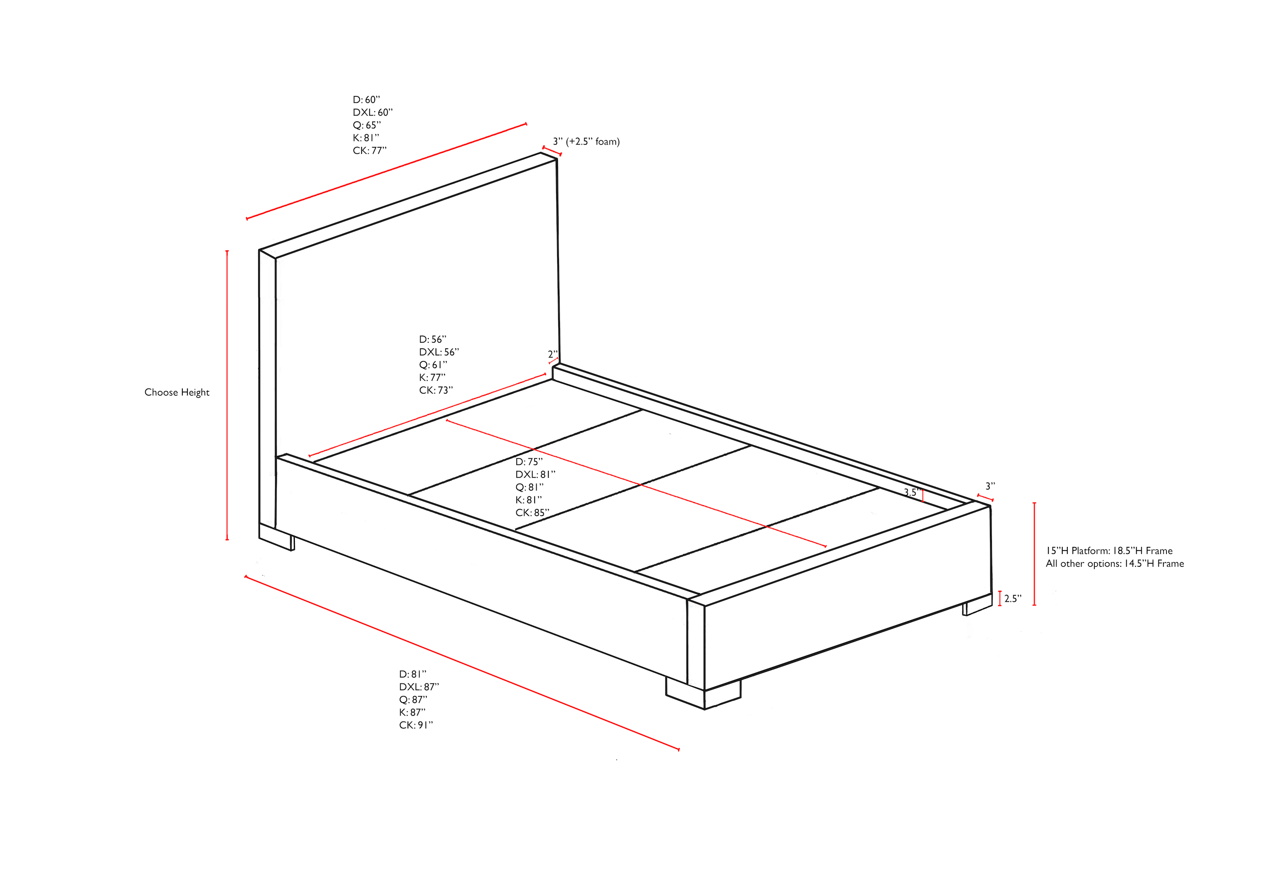 Sarasota Platform Bed (Custom)