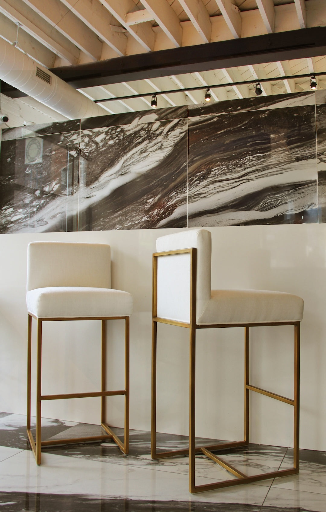 Bar and counter stools collection - upholstered counter stools with metal frames - Candace & Basil