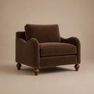 Windermere Chair in dark brown upholstery - Candace & Basil