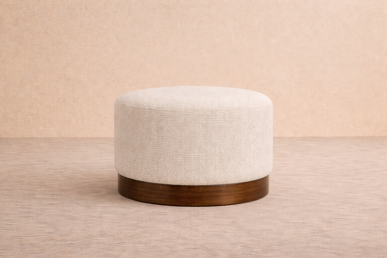 Petronas Ottoman - Round (Custom) 20” Diameter Walnut #MWS Options 1