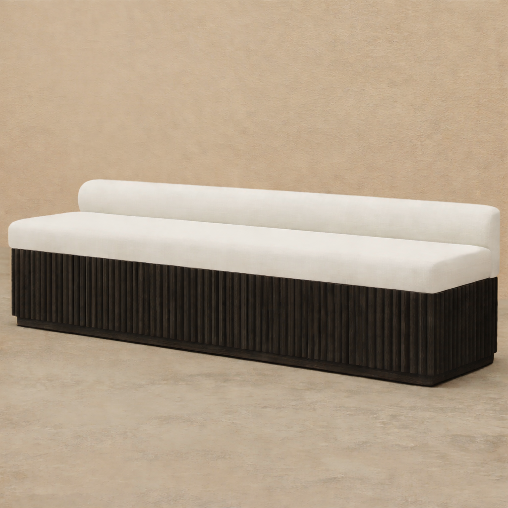 Fergus Fluted Bench (Custom) 84”L 32”H Antique Black #MWS Options 1