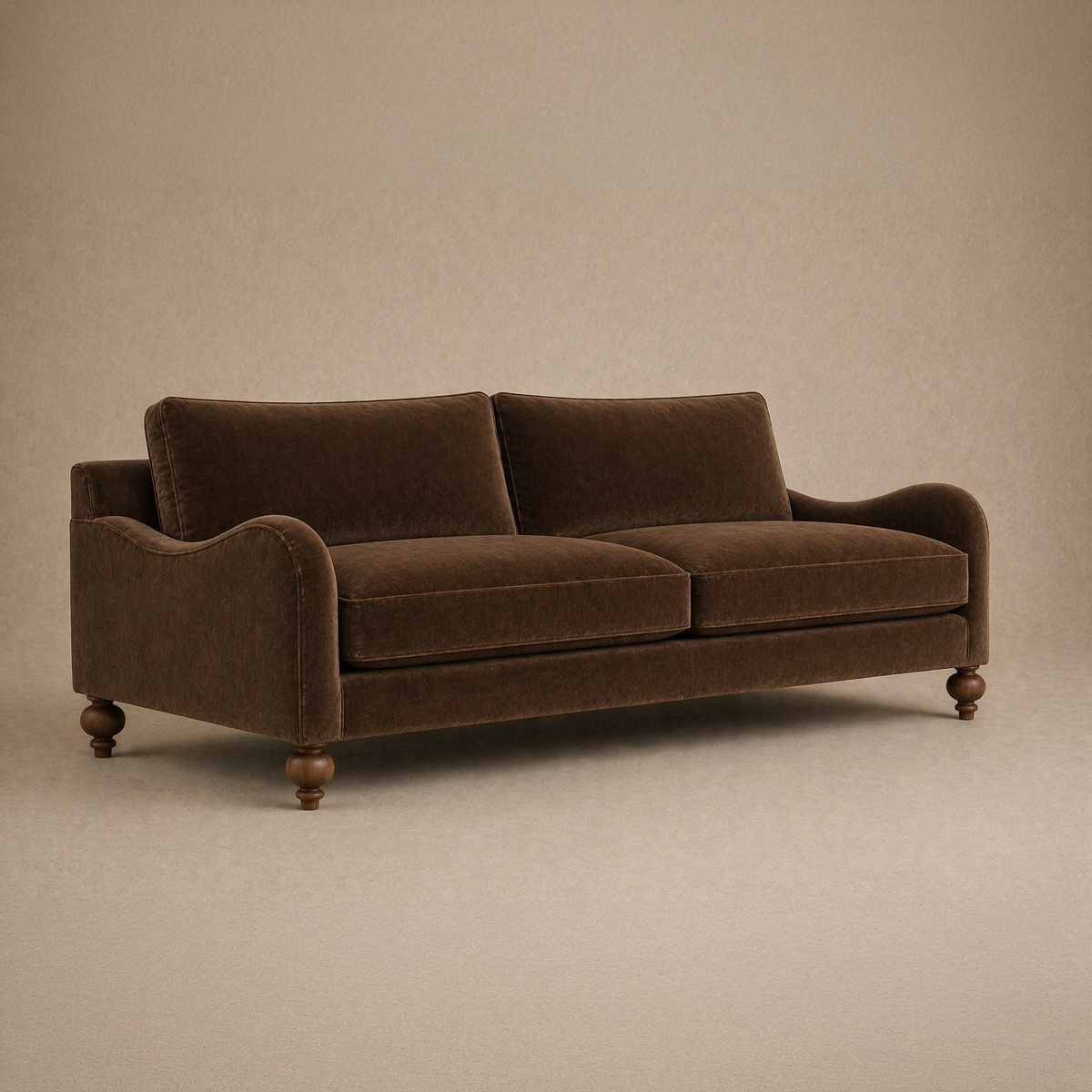 Windermere Sofa in dark brown upholstery - Candace & Basil